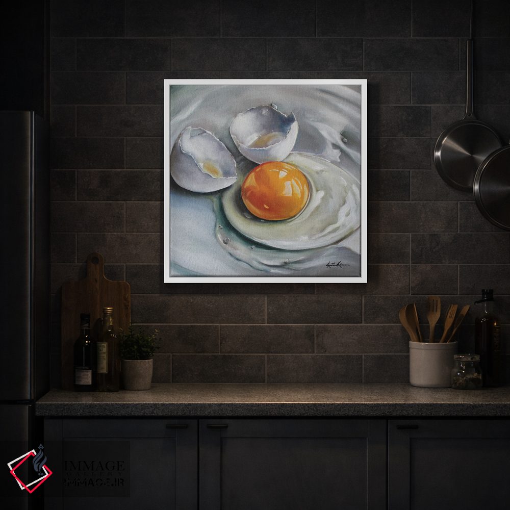 تابلو دکوراتیو تخم مرغ سفید شکسته اثر کریستین کاینر - D2W