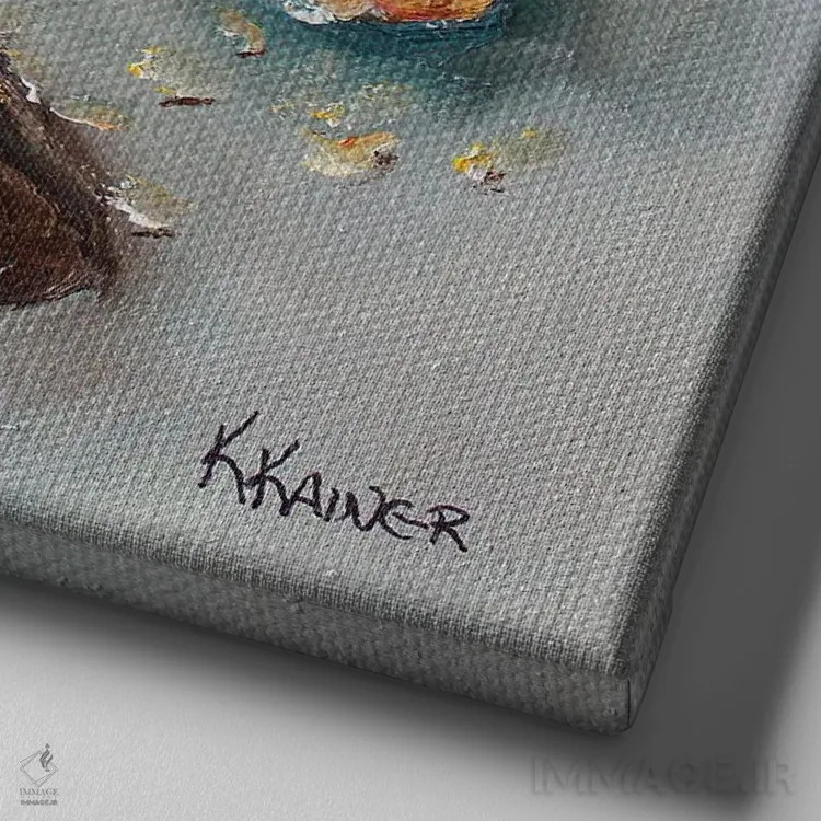 تابلو دکوراتیو فقط یک گاز اثر کریستین کاینر - نمای نزدیک بافت بوم