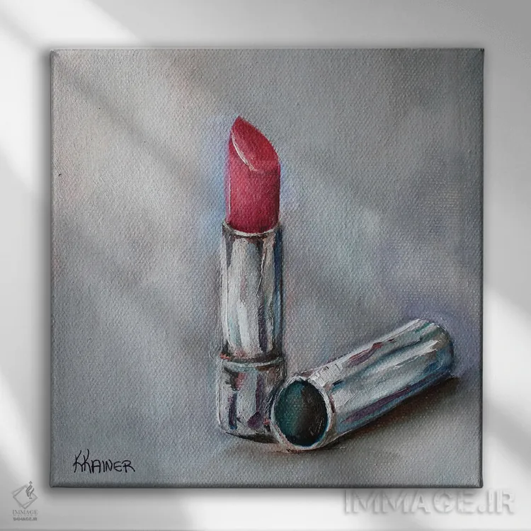تابلو دکوراتیو رژ لب اثر کریستین کاینر - نمای روبهرو روی دیوار
