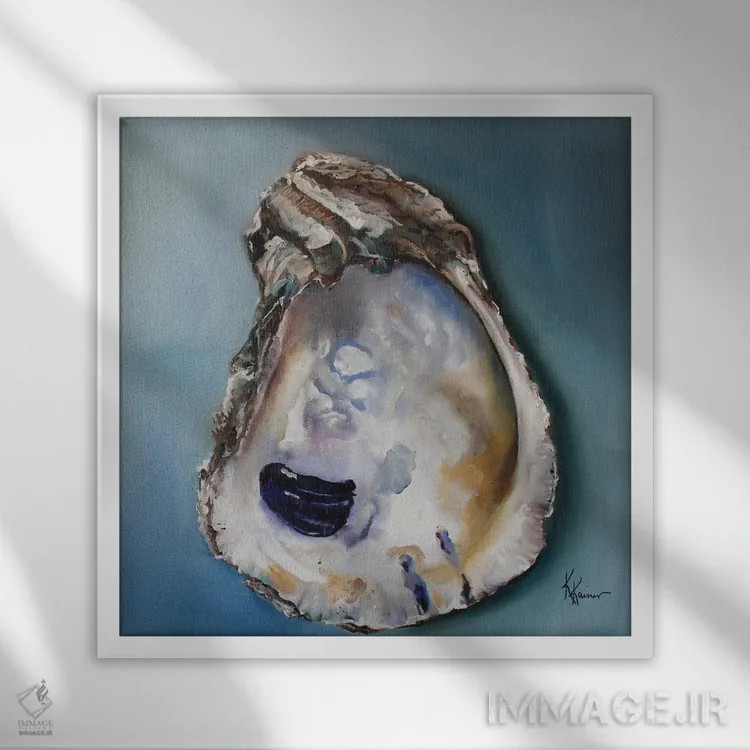 تابلو دکوراتیو صدف مریلند اثر کریستین کاینر - نمای قابدار سفید