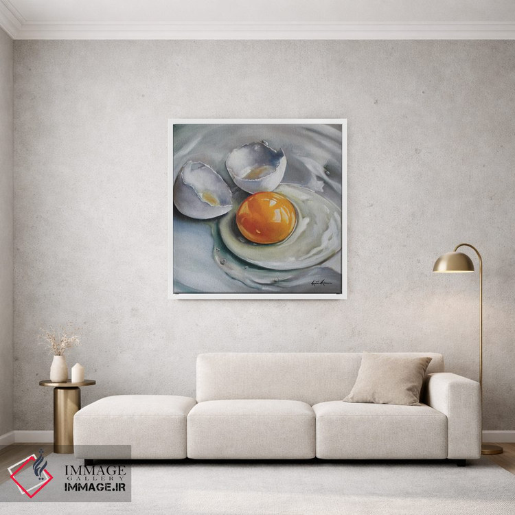 تابلو دکوراتیو تخم مرغ سفید شکسته اثر کریستین کاینر - D1W