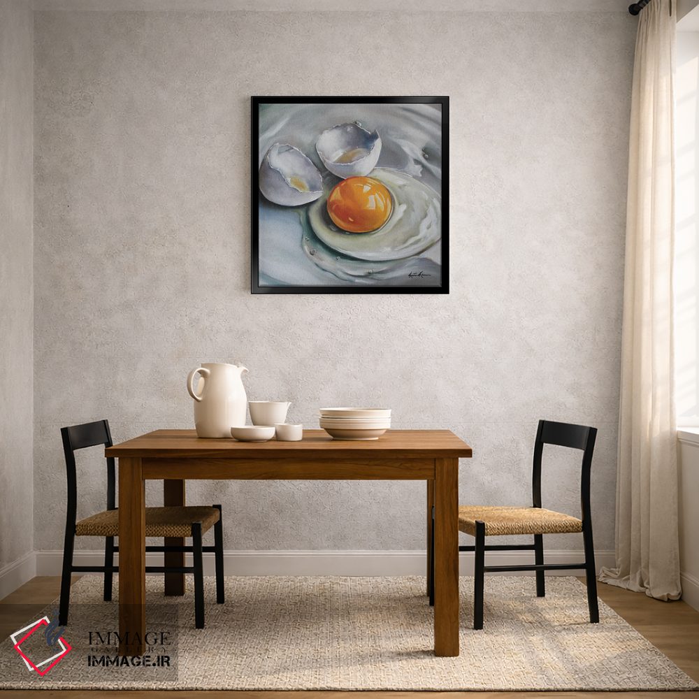 تابلو دکوراتیو تخم مرغ سفید شکسته اثر کریستین کاینر - D3B