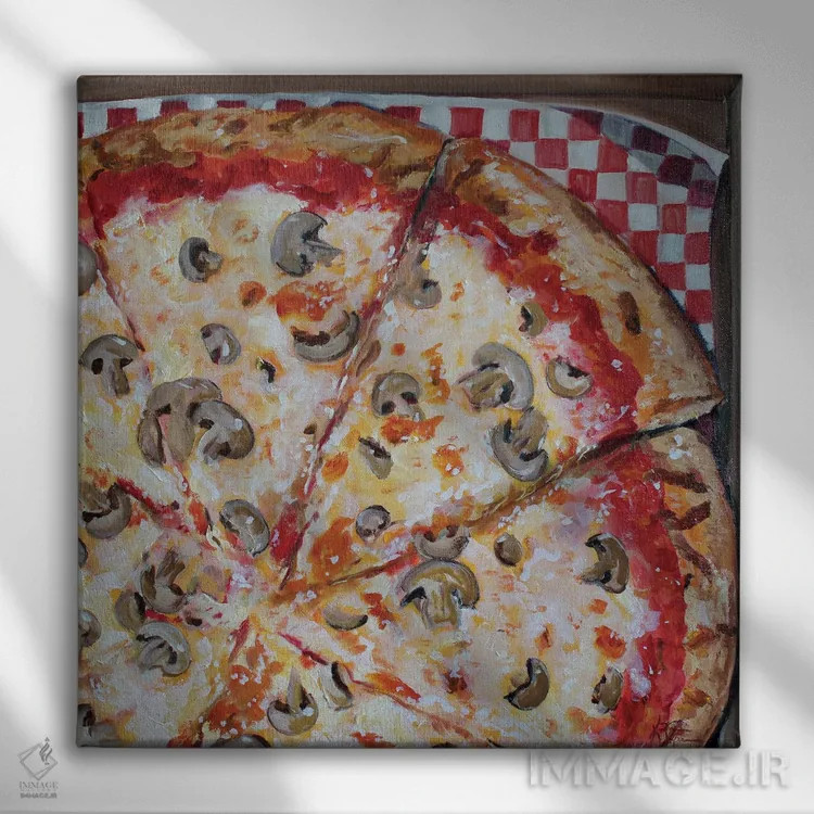 تابلو دکوراتیو شب پیتزا اثر کریستین کاینر - نمای روبهرو روی دیوار