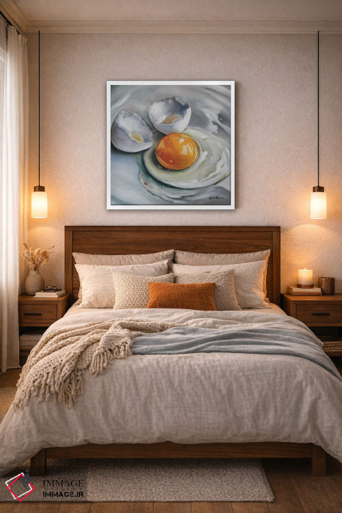 تابلو دکوراتیو تخم مرغ سفید شکسته اثر کریستین کاینر - D6W