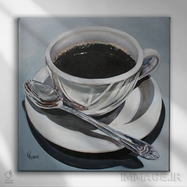 تابلو دکوراتیو قهوه صبحگاهی اثر کریستین کاینر - نمای روبهرو روی دیوار