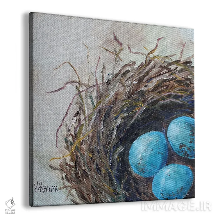 تابلو دکوراتیو تخم مرغ های لانه کرده اثر کریستین کاینر - نمای پرسپکتیو محصول