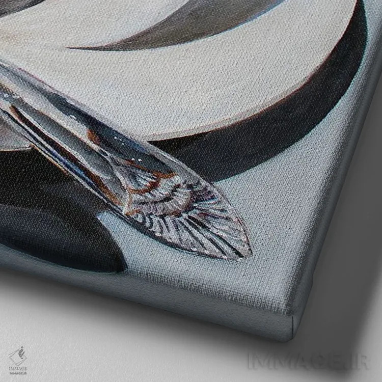 تابلو دکوراتیو قهوه صبحگاهی اثر کریستین کاینر - نمای نزدیک بافت بوم