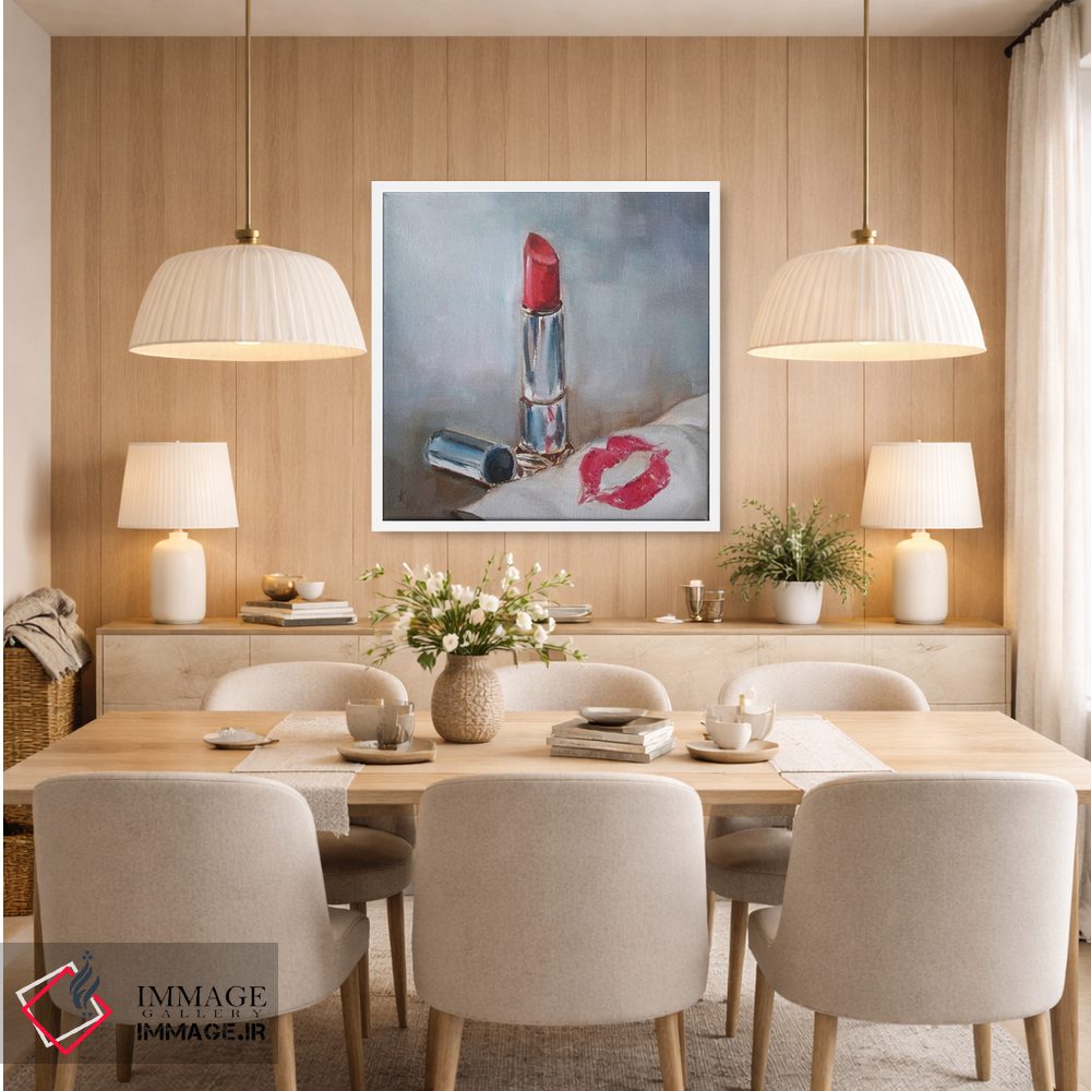تابلو دکوراتیو بوسه با رژ لب اثر کریستین کاینر - D4W