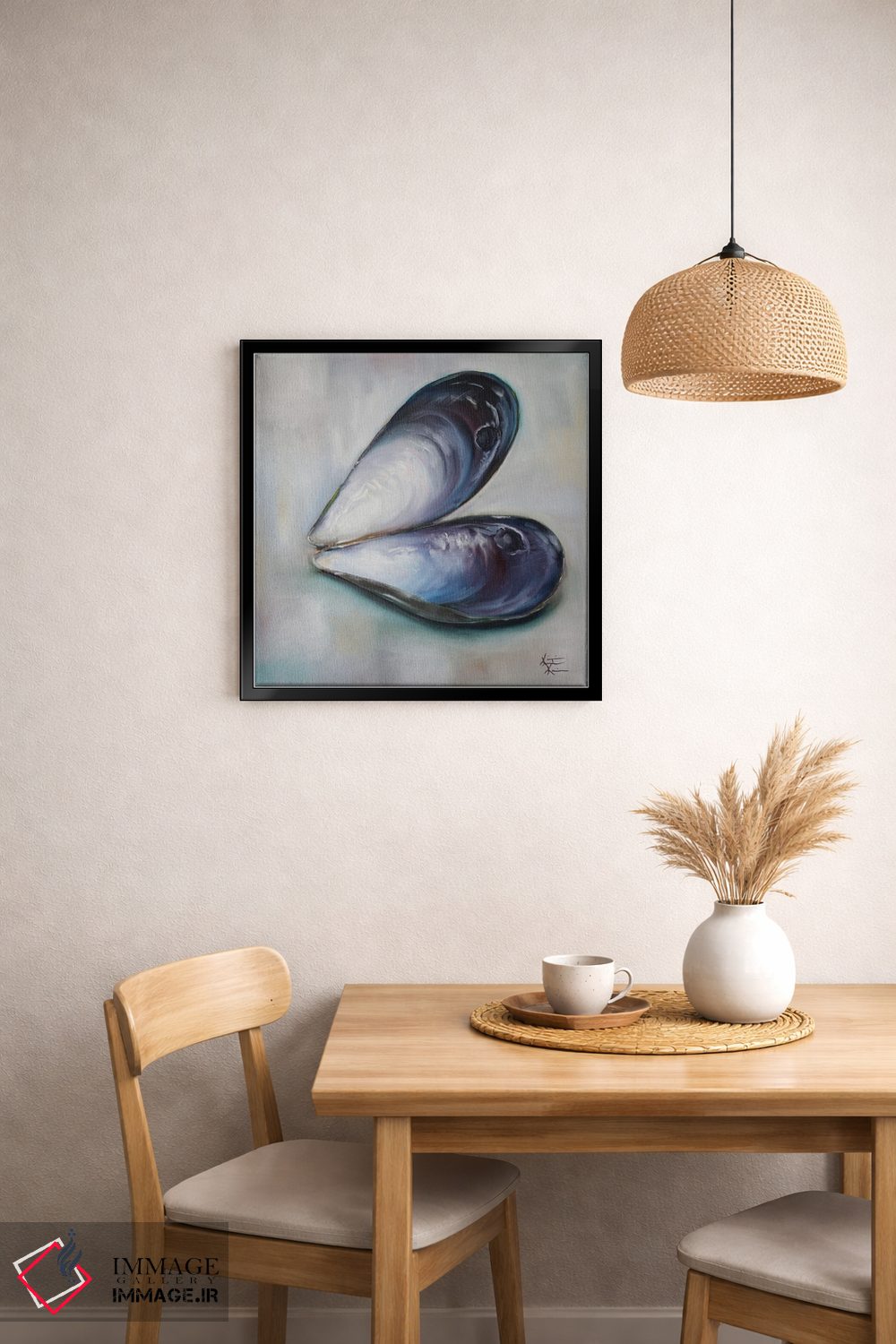 تابلو دکوراتیو صدف سیاه خالی اثر کریستین کاینر - D1B