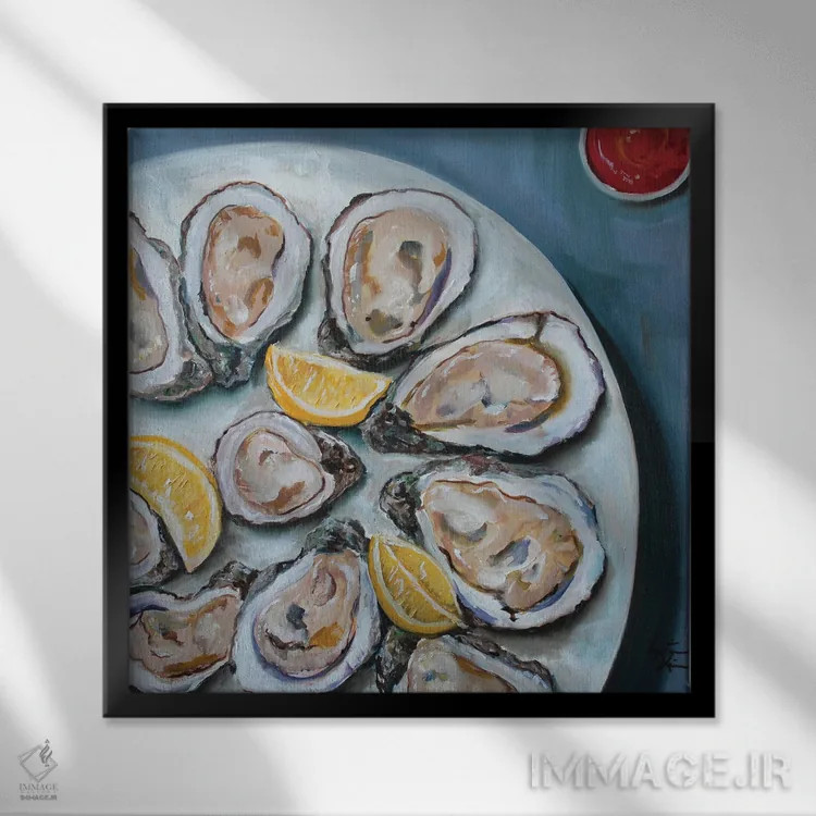تابلو دکوراتیو صدف های عصرگاهی اثر کریستین کاینر - نمای قابدار مشکی