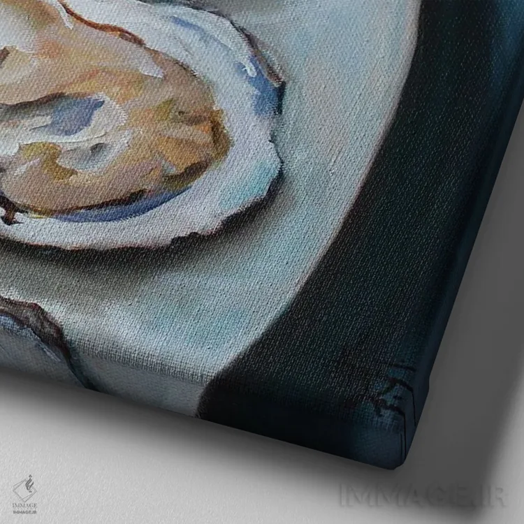 تابلو دکوراتیو صدف های عصرگاهی اثر کریستین کاینر - نمای نزدیک بافت بوم