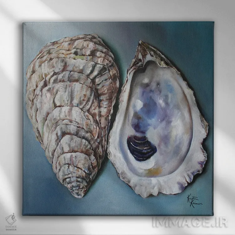 تابلو دکوراتیو پوسته صدف ها اثر کریستین کاینر - نمای روبهرو روی دیوار