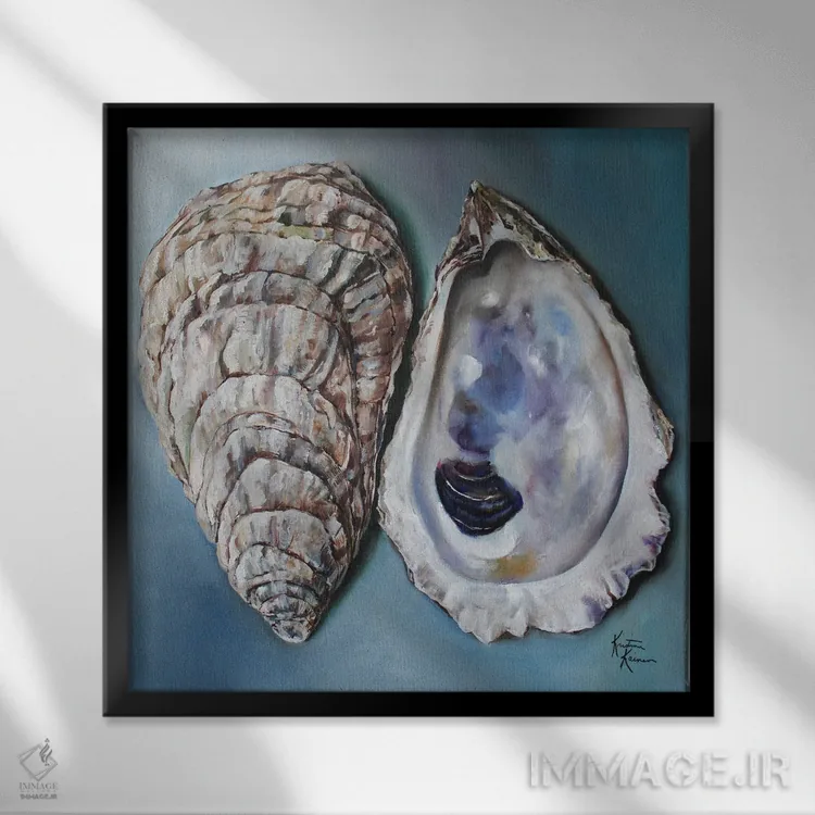 تابلو دکوراتیو پوسته صدف ها اثر کریستین کاینر - نمای قابدار مشکی
