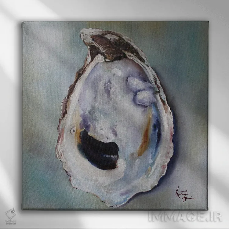 تابلو دکوراتیو صدف نیو انگلند اثر کریستین کاینر - نمای روبهرو روی دیوار