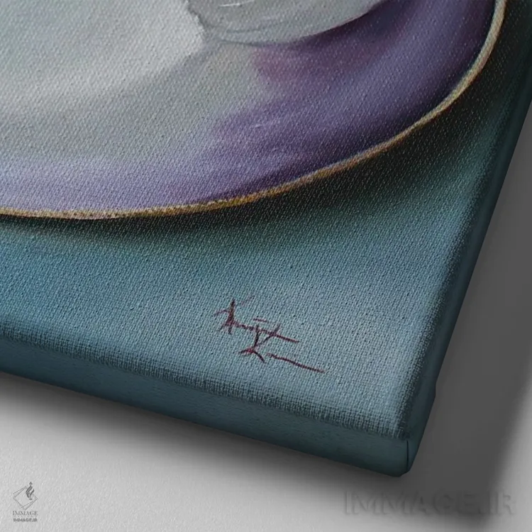 تابلو دکوراتیو پوسته صدف اثر کریستین کاینر - نمای نزدیک بافت بوم