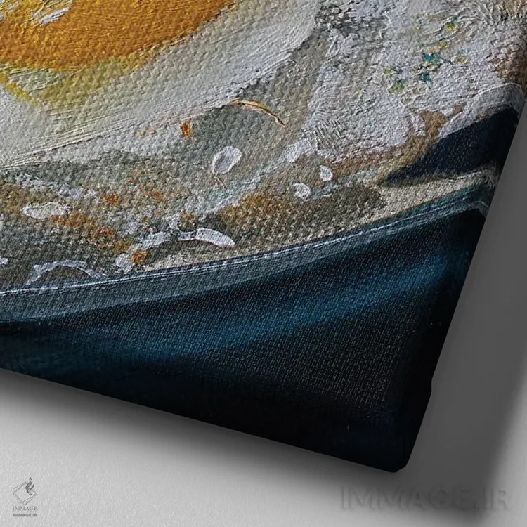 تابلو دکوراتیو تخم مرغ سرخ کرده اثر کریستین کاینر - نمای نزدیک بافت بوم