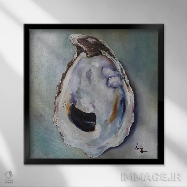 تابلو دکوراتیو صدف نیو انگلند اثر کریستین کاینر - نمای قابدار مشکی