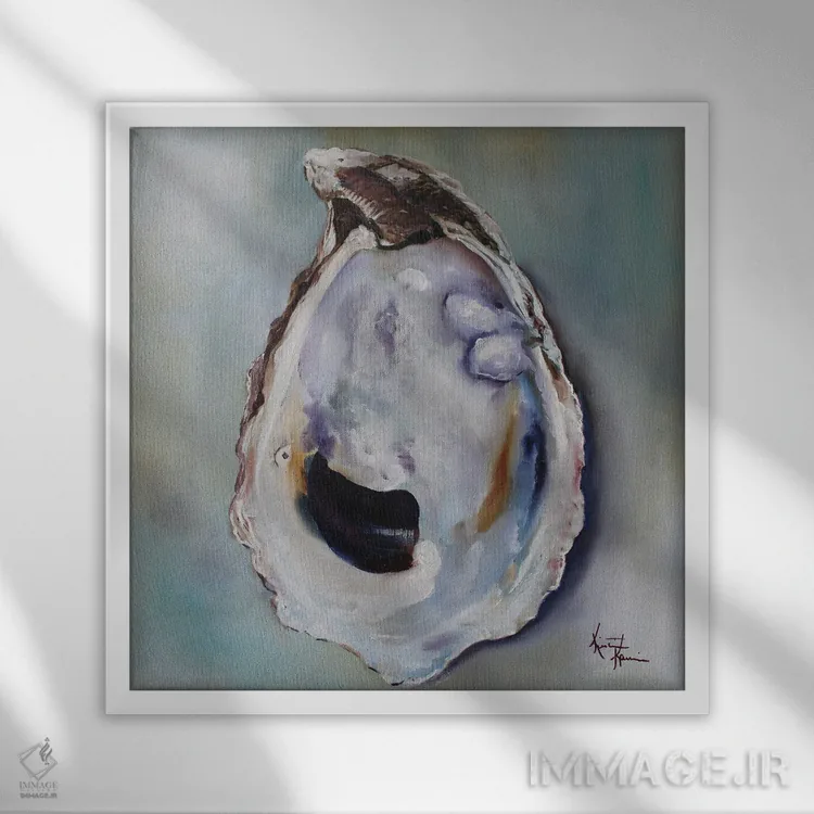 تابلو دکوراتیو صدف نیو انگلند اثر کریستین کاینر - نمای قابدار سفید