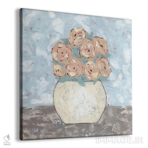 تابلو مینیمال گلدان گل طراحی شده اثر کاتلین برایان - نمای پرسپکتیو محصول