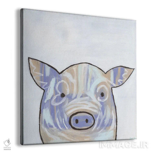 تابلو مدرن خوک با لکه های رنگ اثر کاتلین برایان - نمای پرسپکتیو محصول