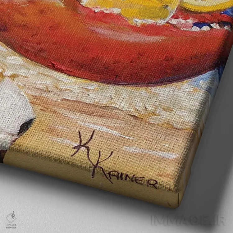 تابلو دکوراتیو خرچنگ های مین محبوب من اثر کریستین کاینر - نمای نزدیک بافت بوم