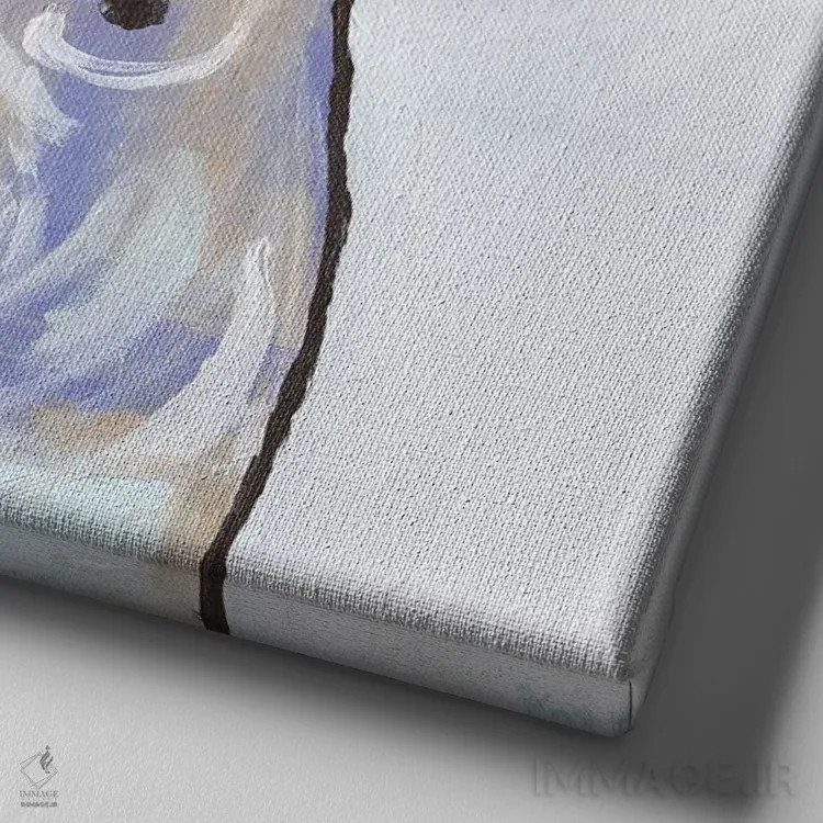 تابلو مدرن خوک با لکه های رنگ اثر کاتلین برایان - نمای نزدیک بافت بوم