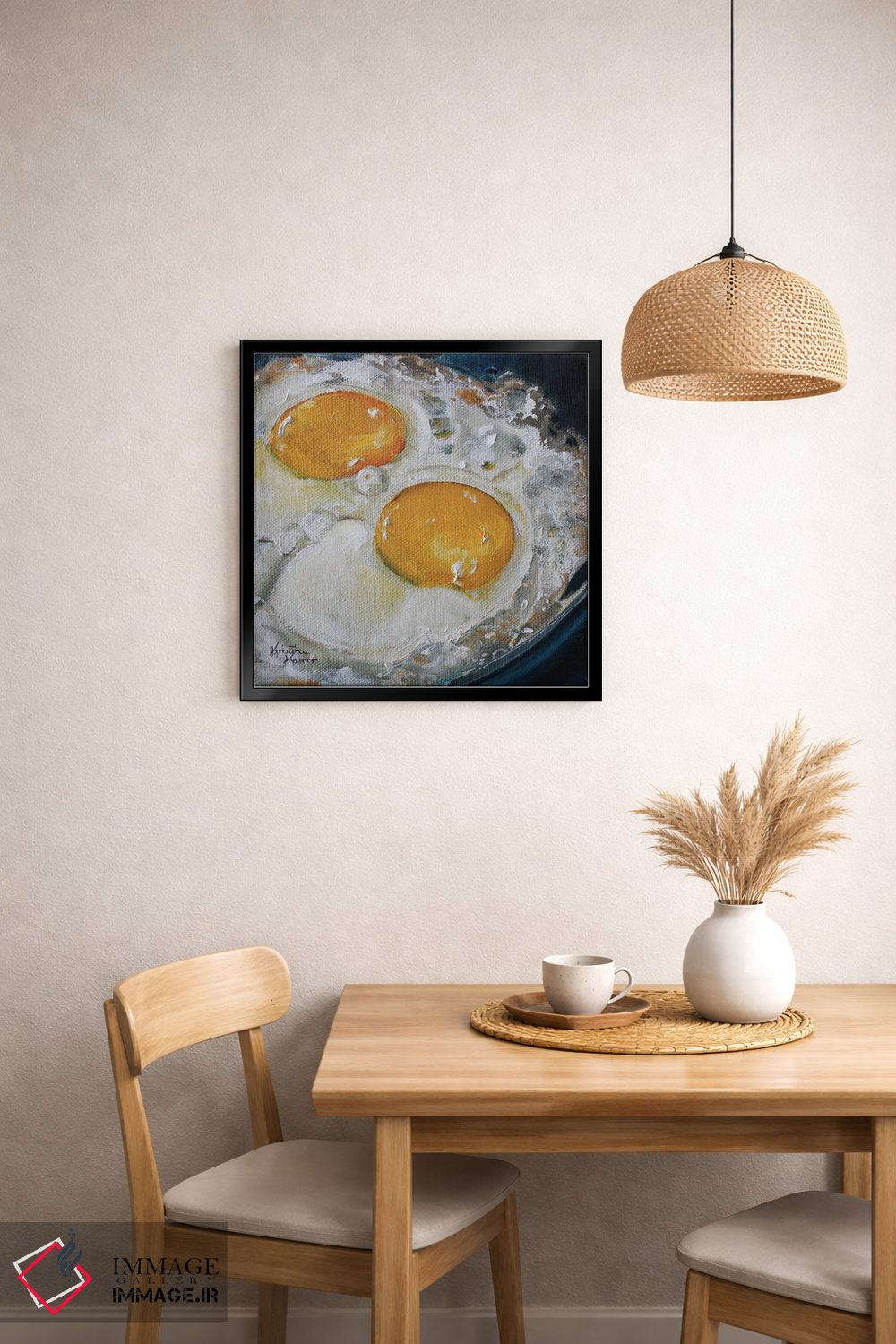 تابلو دکوراتیو تخم مرغ سرخ کرده اثر کریستین کاینر - D2B