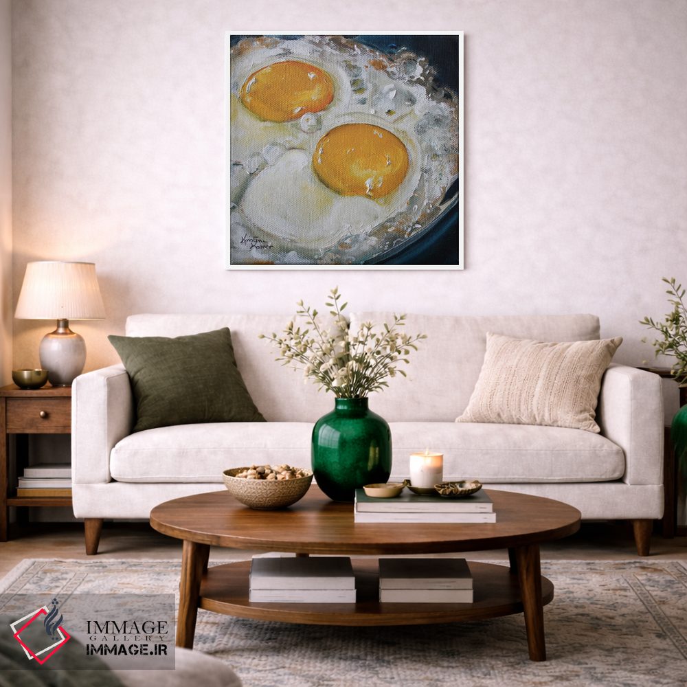 تابلو دکوراتیو تخم مرغ سرخ کرده اثر کریستین کاینر - D3W