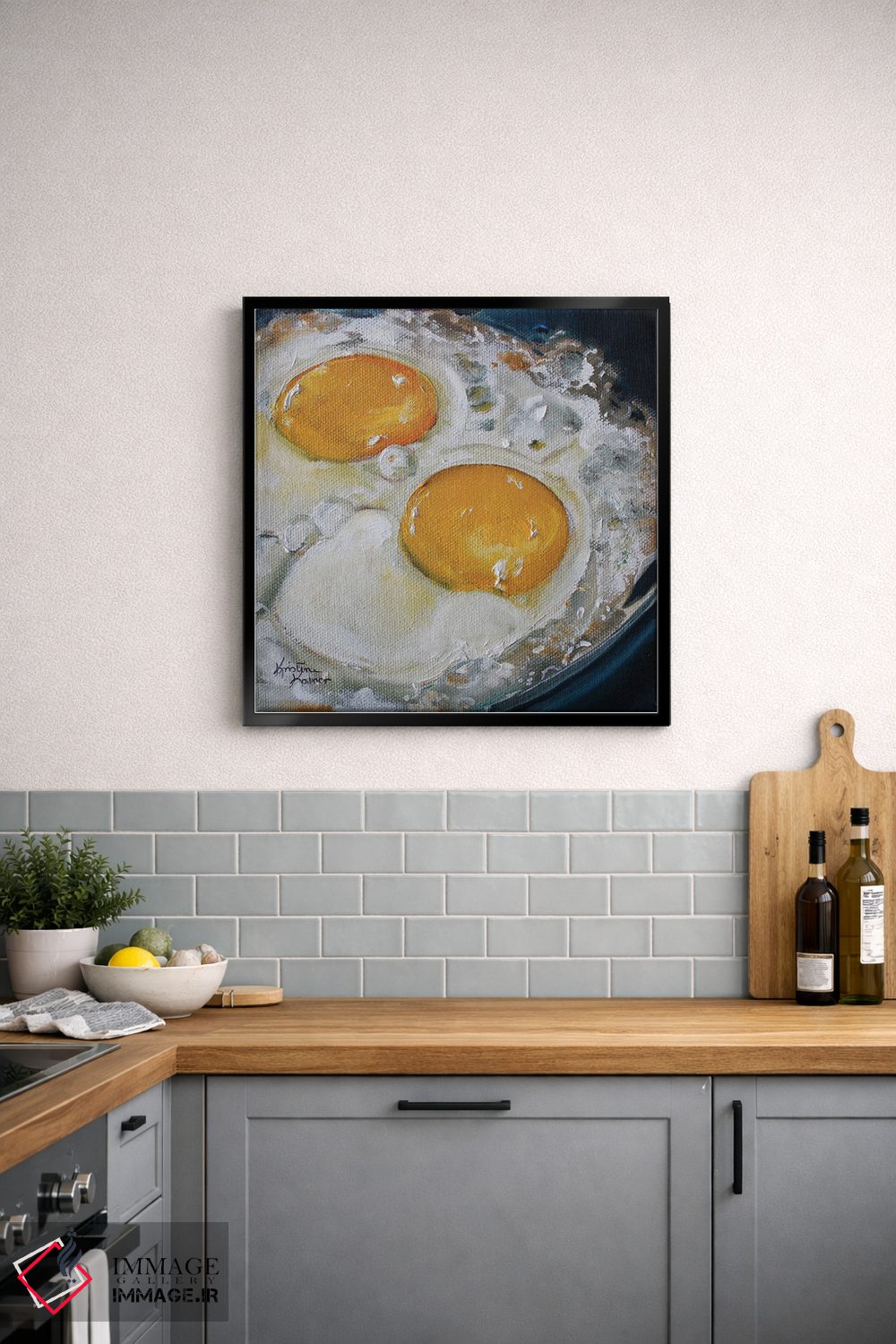 تابلو دکوراتیو تخم مرغ سرخ کرده اثر کریستین کاینر - D4B