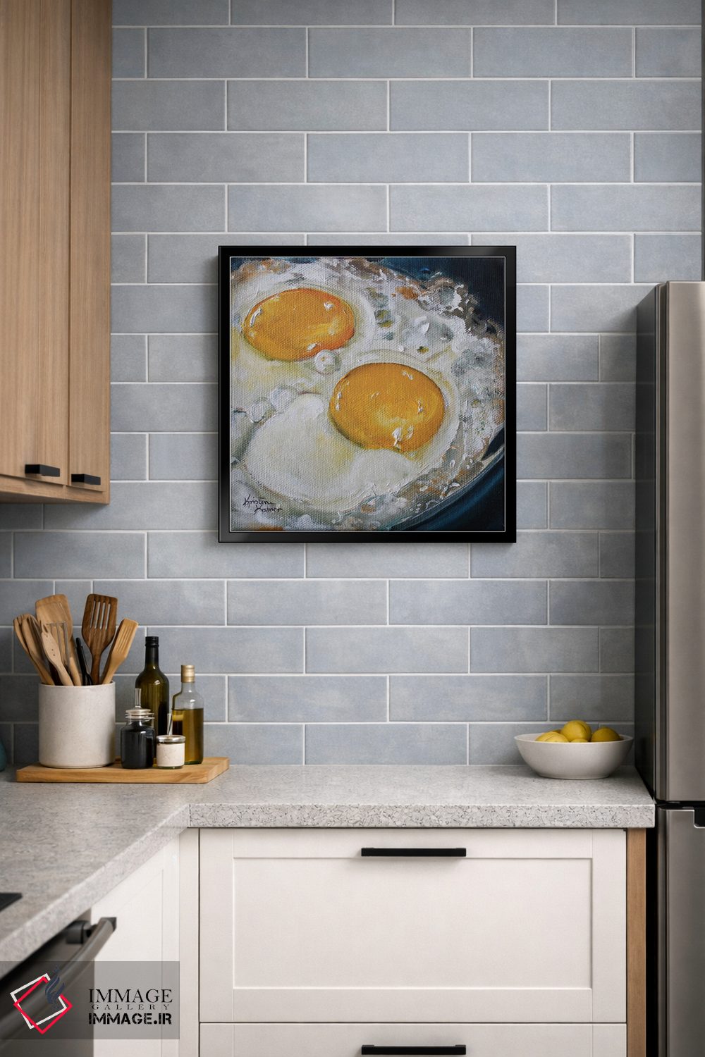تابلو دکوراتیو تخم مرغ سرخ کرده اثر کریستین کاینر - D5B