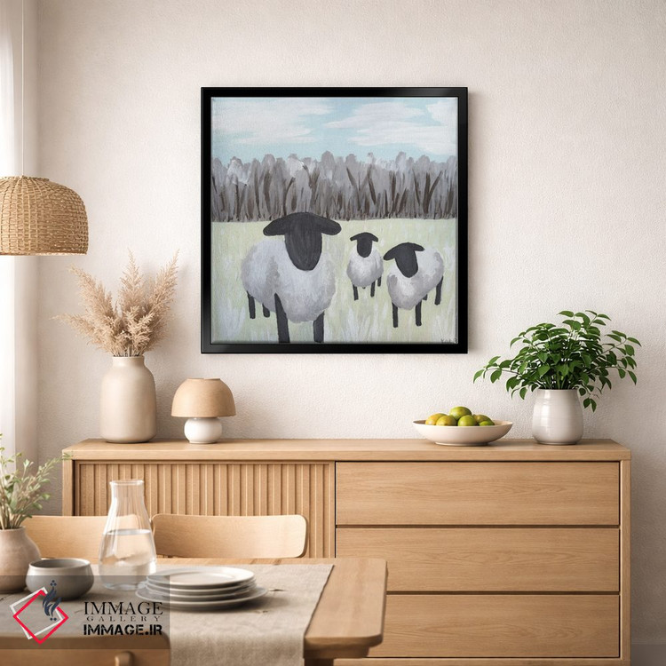 تابلو مدرن گوسفند با لکه های رنگ اثر کاتلین برایان - D1B