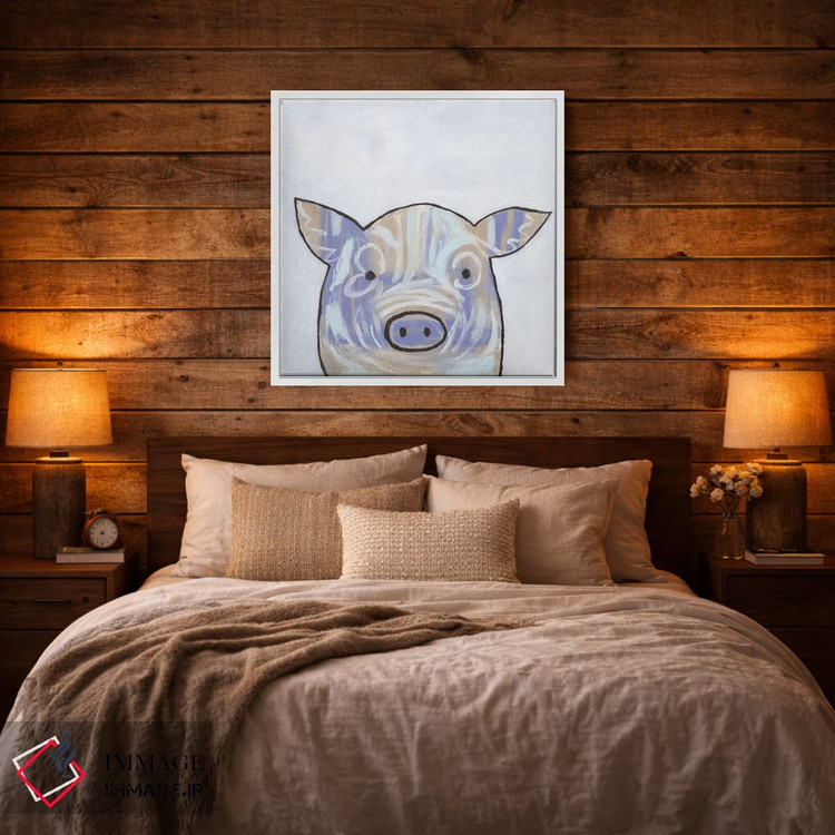 تابلو مدرن خوک با لکه های رنگ اثر کاتلین برایان - D2W
