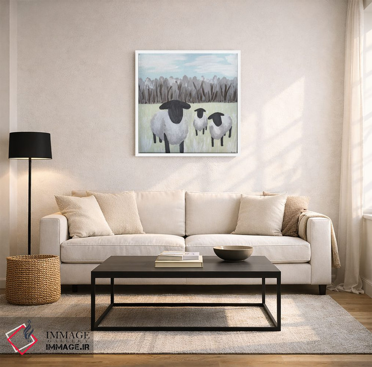 تابلو مدرن گوسفند با لکه های رنگ اثر کاتلین برایان - D2W