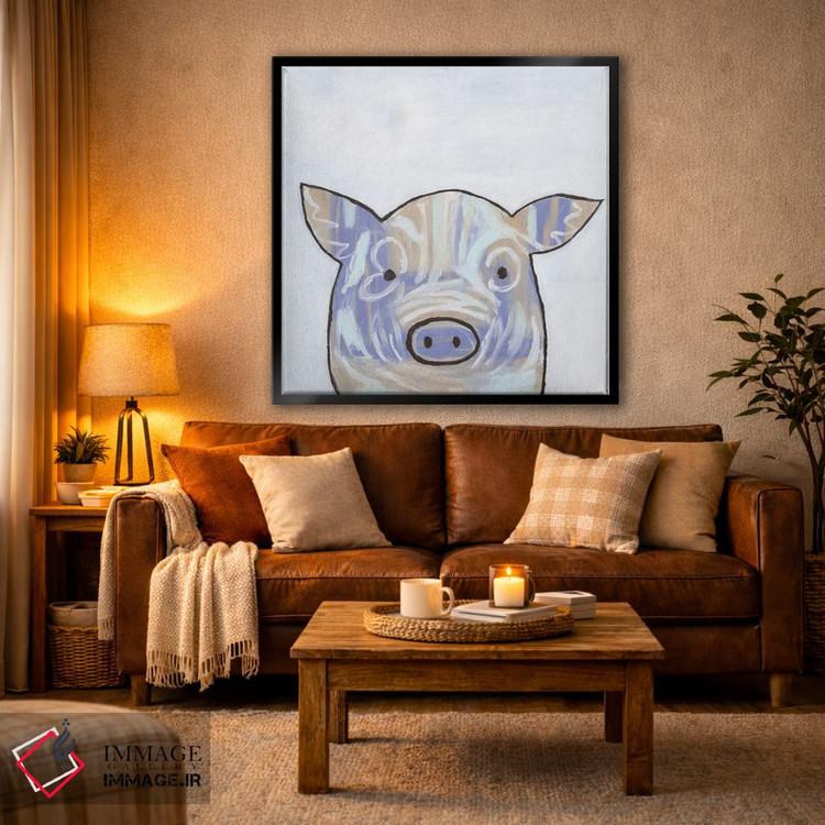 تابلو مدرن خوک با لکه های رنگ اثر کاتلین برایان - D4B