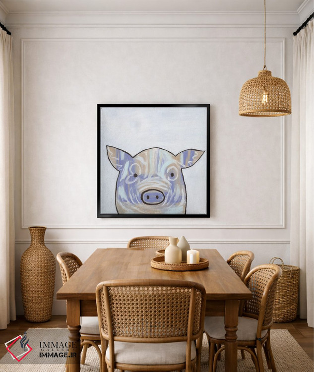 تابلو مدرن خوک با لکه های رنگ اثر کاتلین برایان - D6B