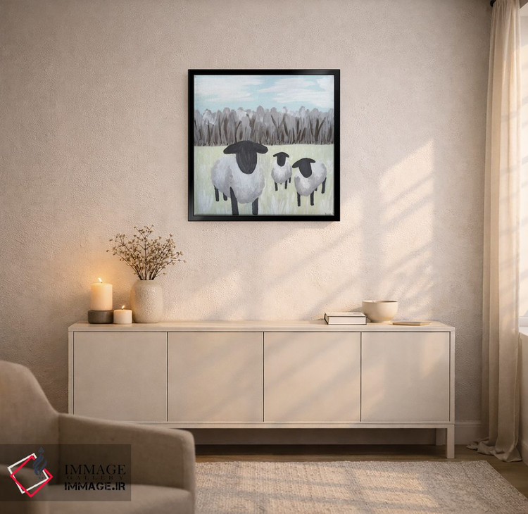 تابلو مدرن گوسفند با لکه های رنگ اثر کاتلین برایان - D6B