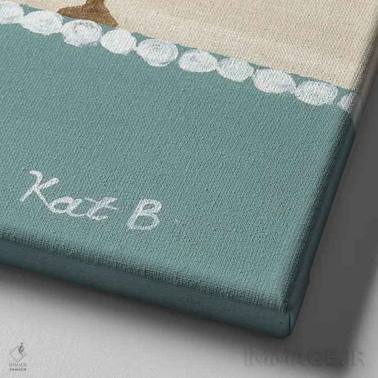 تابلو مینیمال در مرتع مرغ قهوه ای اثر کاتلین برایان - نمای نزدیک بافت بوم