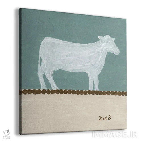 تابلو مینیمال در مرتع گاو سفید اثر کاتلین برایان - نمای پرسپکتیو محصول