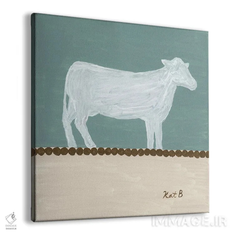 تابلو مینیمال در مرتع گاو سفید اثر کاتلین برایان - نمای پرسپکتیو محصول
