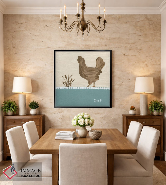 تابلو مینیمال در مرتع مرغ قهوه ای اثر کاتلین برایان - D3B