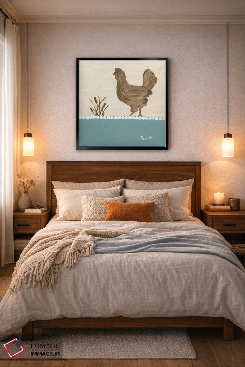 تابلو مینیمال در مرتع مرغ قهوه ای اثر کاتلین برایان - D6B