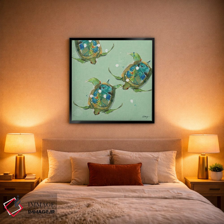 تابلو دکوراتیو لاک پشت های دریایی اثر کلی دی - D1B