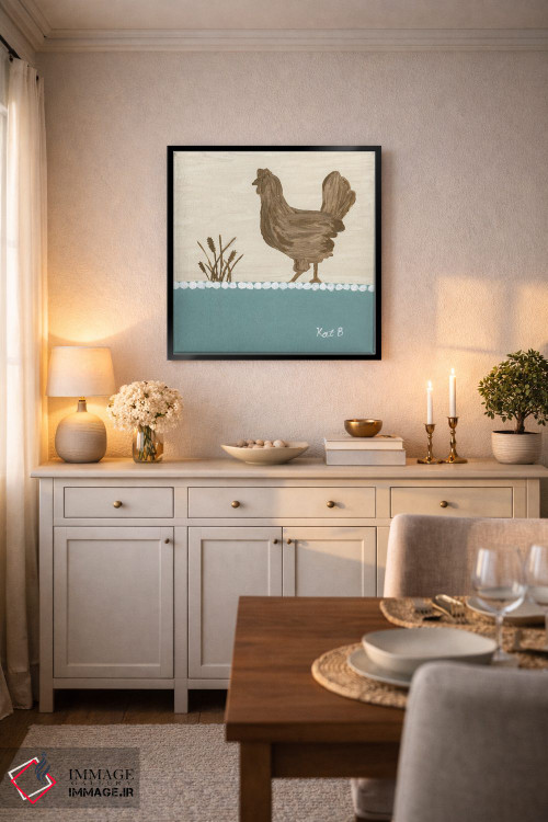 تابلو مینیمال در مرتع مرغ قهوه ای اثر کاتلین برایان - D5B