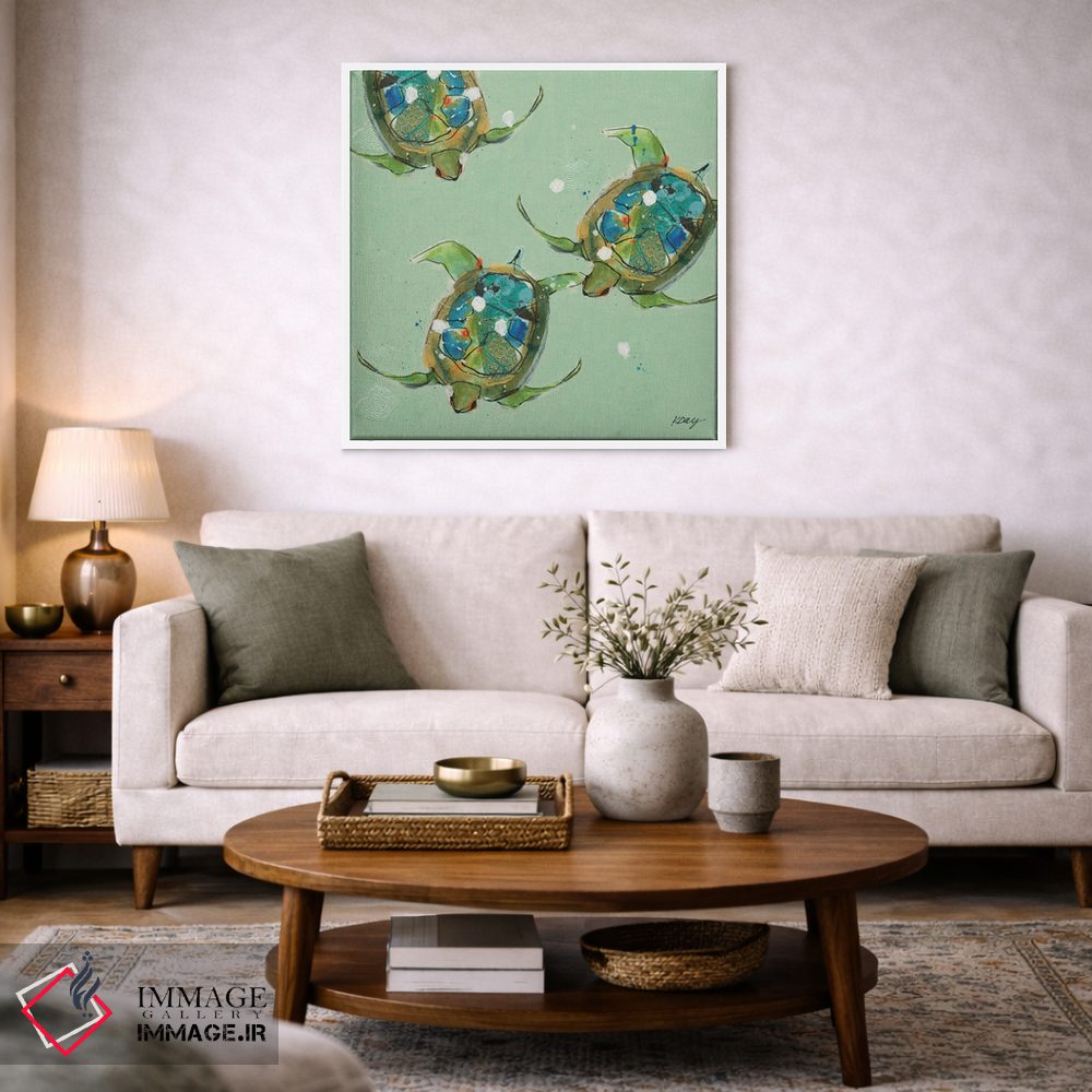 تابلو دکوراتیو لاک پشت های دریایی اثر کلی دی - D2W