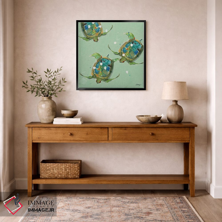 تابلو دکوراتیو لاک پشت های دریایی اثر کلی دی - D6B