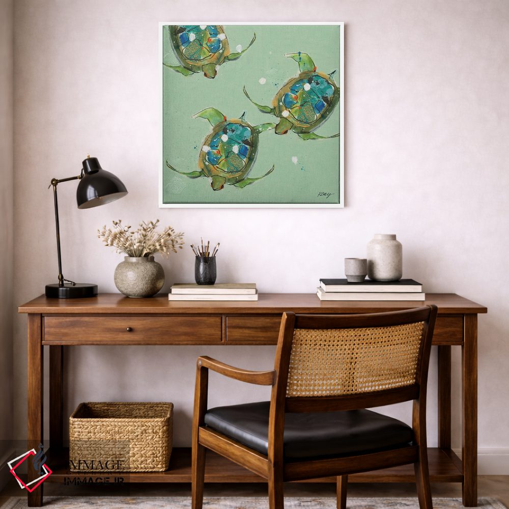 تابلو دکوراتیو لاک پشت های دریایی اثر کلی دی - D5W