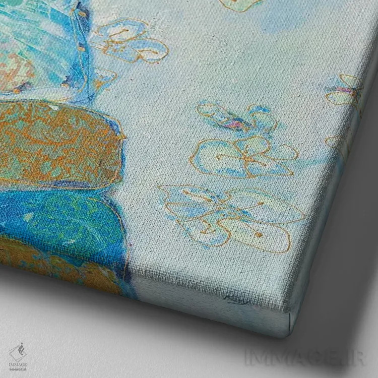 تابلو دکوراتیو میدان بودا اثر کلی دی - نمای نزدیک بافت بوم