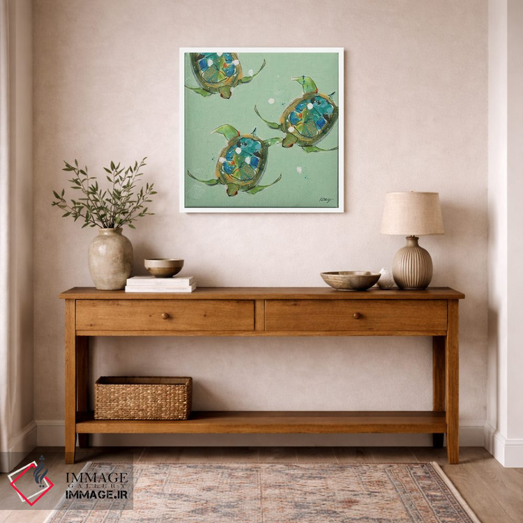 تابلو دکوراتیو لاک پشت های دریایی اثر کلی دی - D4W