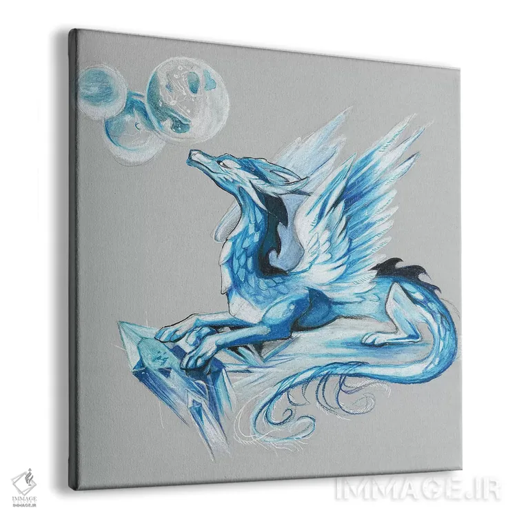 تابلو دکوراتیو اژدهای یخی اثر کتی لیپسکامب - نمای پرسپکتیو محصول