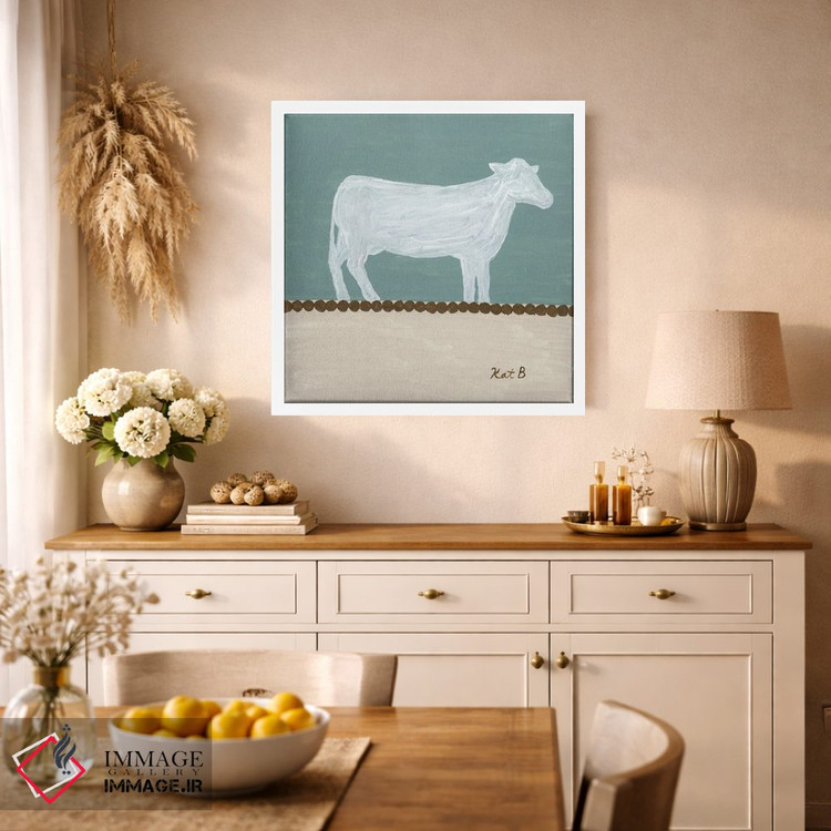 تابلو مینیمال در مرتع گاو سفید اثر کاتلین برایان - D1W
